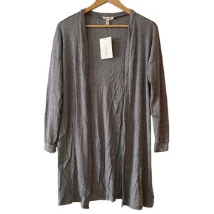 Como Blu Open Front Cardigan Gray Size Small NWT